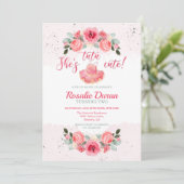 Ze is uitgenodigd voor de Tutu Cute Ballerina Birt Aankondiging (Staand voorkant)