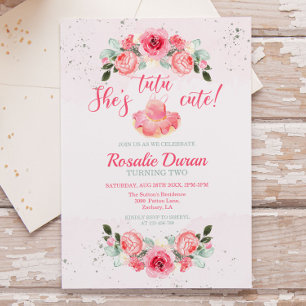 Ze is uitgenodigd voor de Tutu Cute Ballerina Birt Aankondiging