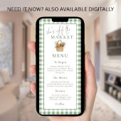 Ze is uitverkocht Gingham Bruiloft Borrel Menu Kaa Kaart