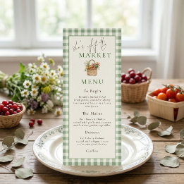 Ze is uitverkocht Gingham Bruiloft Borrel Menu Kaa Kaart