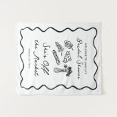 Ze is van de Markt Af Bold & Whimsical Handgeteken Wandkleed (Voorkant (horizontaal))