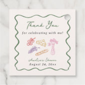 Ze is van de Markt Af Bold & Wispelturig Handgetek Bedankjes Labels (Achterkant)