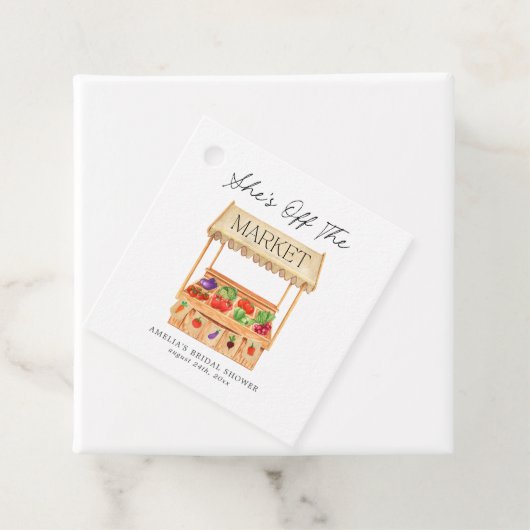 Ze is van de markt bedankjes labels (In situ)