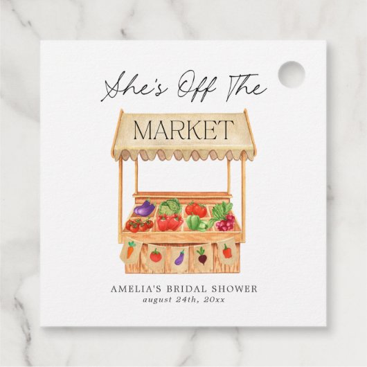 Ze is van de markt bedankjes labels (Achterkant)