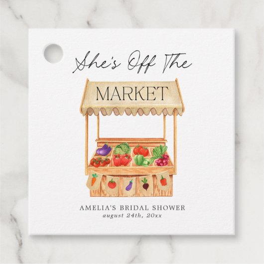 Ze is van de markt bedankjes labels (Voorkant)