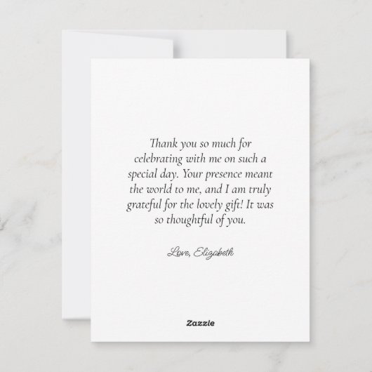 Ze is van de markt bloemenwinkel dank u kaart (Achterkant)