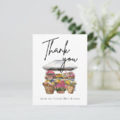Ze is van de markt bloemenwinkel dank u kaart (Staand voorkant)