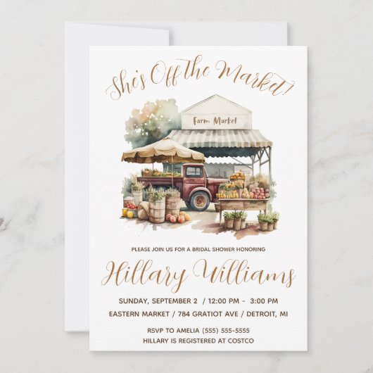 Ze is van de markt! Boerderij Market Vrijgezellenf Kaart (Voorkant)