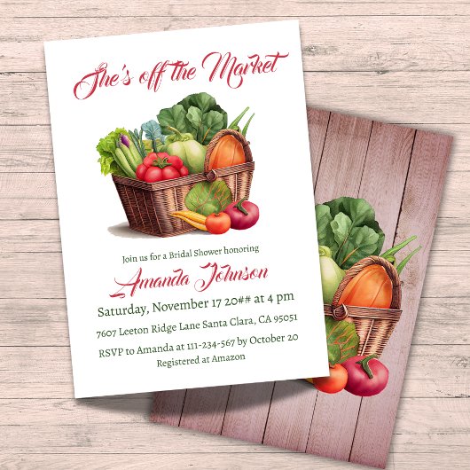 Ze is van de markt boerderij Vrijgezellenfeest Kaart