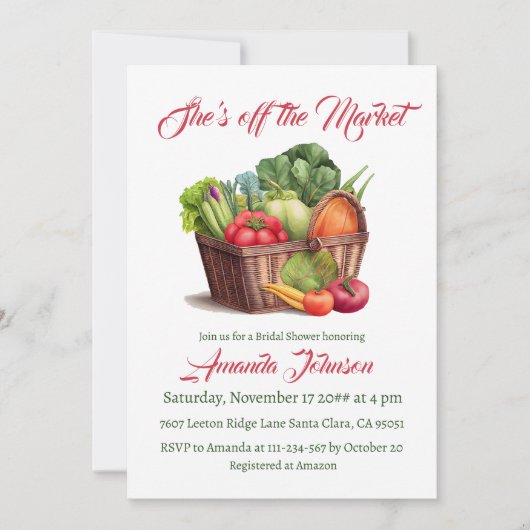 Ze is van de markt boerderij Vrijgezellenfeest Kaart (Voorkant)