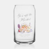Ze is van de markt Boerenmarkt Bruidsborrel Blikvorm Glas (Voorkant)