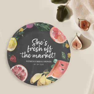 Ze is van de markt Boerenmarkt Bruidsborrel Papieren Bordje