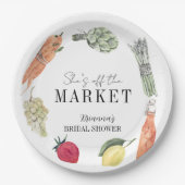 Ze is van de markt Boerenmarkt Bruidsmeisjes Papieren Bordje (Voorkant)