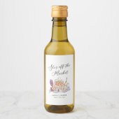 Ze is van de markt Boerinnenmarkt Bruiloftsborrel Wijn Etiket (Voorkant)