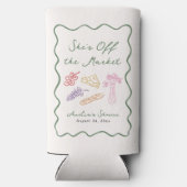 Ze is van de Markt Bold & Whimsical Handgetekend Seltzer Blikjeskoeler (Achterkant)