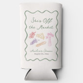 Ze is van de Markt Bold & Whimsical Handgetekend Seltzer Blikjeskoeler (Voorkant)