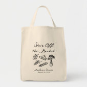Ze is van de Markt Bold & Whimsical Handgetekend Tote Bag (Voorkant)