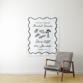 Ze is van de Markt Bold & Whimsical Handgetekend Wandkleed (In situ)