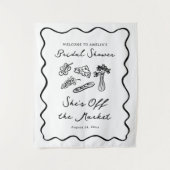 Ze is van de Markt Bold & Whimsical Handgetekend Wandkleed (Voorkant)