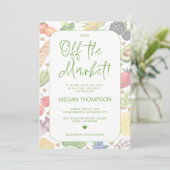 Ze is van de markt - Bridal Shower Uitnodiging (Staand voorkant)