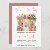 Ze is van de markt Bridal Shower uitnodiging (Voorkant / Achterkant)