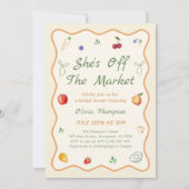 Ze is van de markt Bridal Shower uitnodiging (Voorkant)