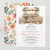 Ze is van de markt Bridal Shower uitnodiging (Voorkant / Achterkant)