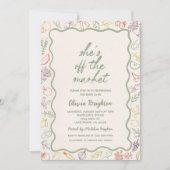 Ze is van de markt Bridal Shower Uitnodiging Sjabl (Voorkant)