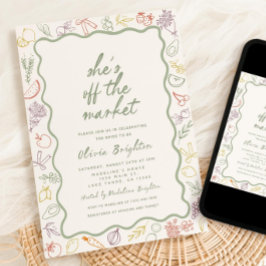 Ze is van de markt Bridal Shower Uitnodiging Sjabl