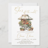 Ze is van de markt bruids douche uitnodiging (Voorkant)