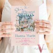 Ze is van de markt bruids douche uitnodiging