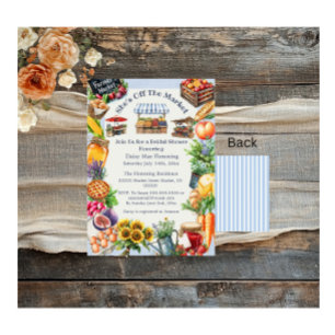 Ze is van de markt bruids douche uitnodiging