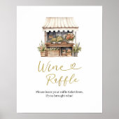 Ze is van de markt bruids wijn loterij spel teken poster (Voorkant)