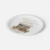 Ze is van de Markt Bruidsjurk Feest Papieren Bordje (Gekanteld)