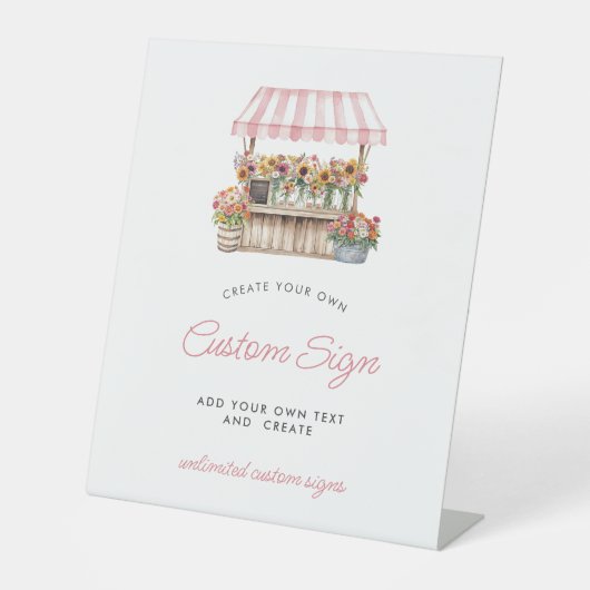 Ze is van de Markt Custom Reclamebord Met Voetstuk (Voorkant)