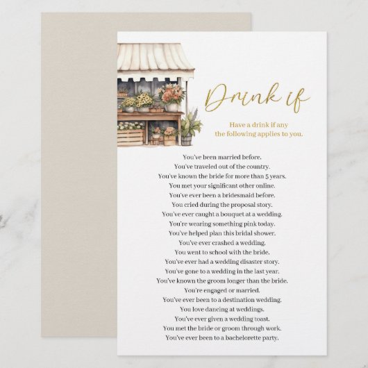 Ze is van de markt Drink als Vrijgezellenfeest spe (Voorkant / Achterkant)