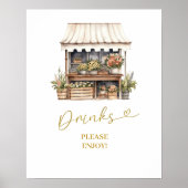 Ze is van de markt Drinken partij teken Poster (Voorkant)