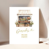 Ze is van de markt Drinken partij teken Poster