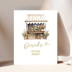 Ze is van de markt Drinken partij teken Poster