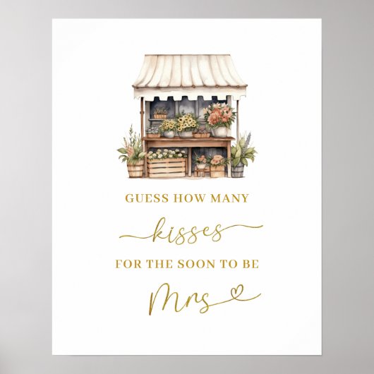 Ze is van de markt en raadt hoeveel kussen Poster (Voorkant)