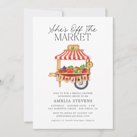 Ze is van de markt Farmer's Market Vrijgezellenfee Kaart (Voorkant)