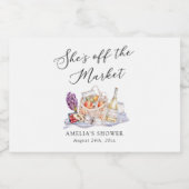 Ze is van de markt Farmer's Market Vrijgezellenfee Sparkling Wijnetiket (Enkel label)