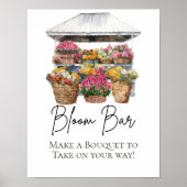 Ze is van de markt Floral Elegant Script Bloom Bar Poster (Voorkant)