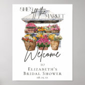 Ze is van de markt Floral Elegant Script Welkom Poster (Voorkant)