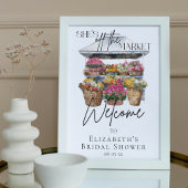 Ze is van de markt Floral Elegant Script Welkom Poster