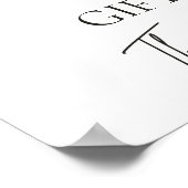 Ze is van de markt Floral Script Kaarten Gift Sign Poster (Hoek)