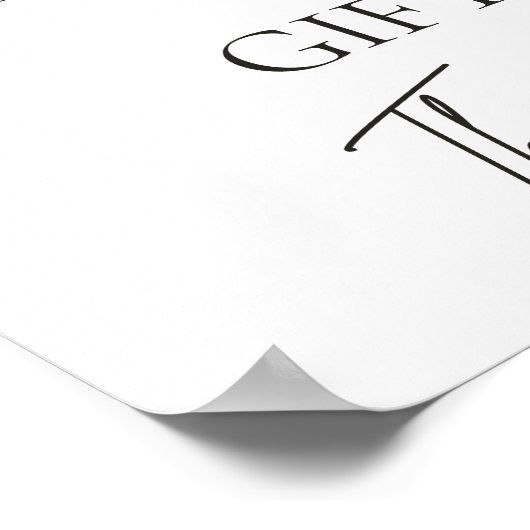 Ze is van de markt Floral Script Kaarten Gift Sign Poster (Hoek)