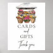 Ze is van de markt Floral Script Kaarten Gift Sign Poster (Voorkant)