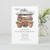 Ze is van de markt Floral Shop Vrijgezellenfeest Kaart (Staand voorkant)