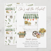 Ze is van de markt Floral Vrijgezellenfeest Invite Kaart (Voorkant / Achterkant)